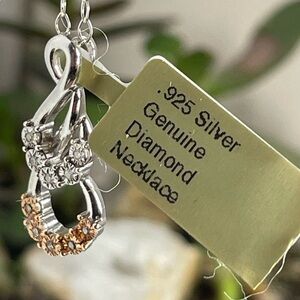 Clearance‼️1/4CT DIAMOND PENDANT necklace 14k white Gold 14k Rose Gold Silver